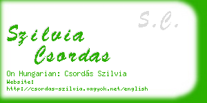 szilvia csordas business card