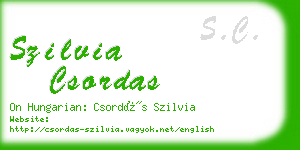szilvia csordas business card